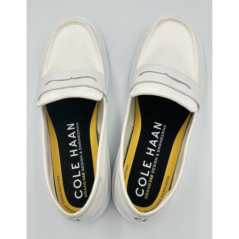 Cole Haan Grand 360 Womens 10.5B White Casual Penny Loafers Shoes Slip On W23260 - Picture 5 of 12